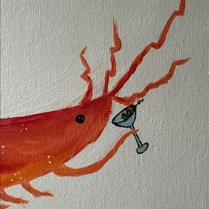 Hand Painted "Shrimp Cocktail" on canvas